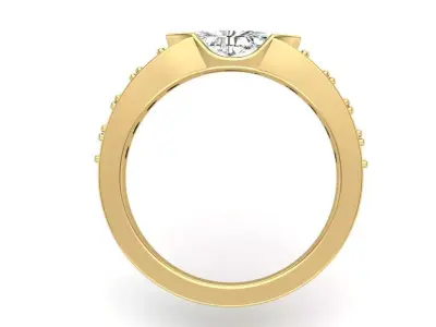 Marquise Diamond Wedding Band Ring 3dm 3D print model