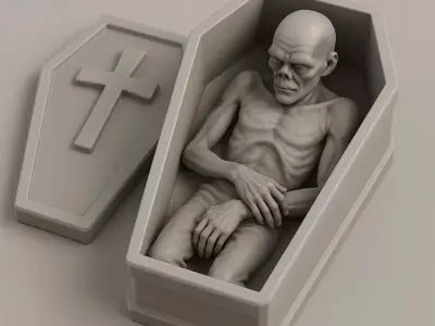 Sleeping Zombie Coffin 3D print model