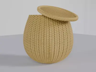 Wicker Basket Low-poly 3D model 3D model