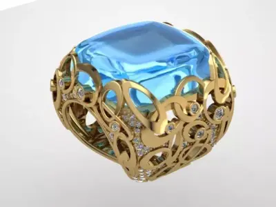 Designer ring 3D print model purchase