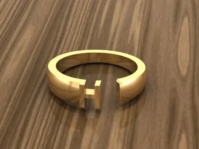 Alphabet Ring G 3D print model buy