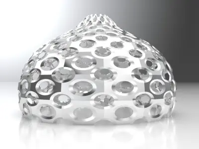 Perforated pointed dome geodesic dome engineering architecture 3D model