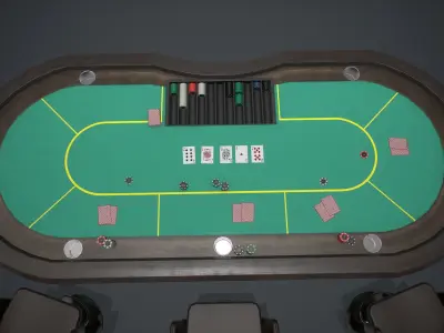Poker table PBR Low-poly 3D model