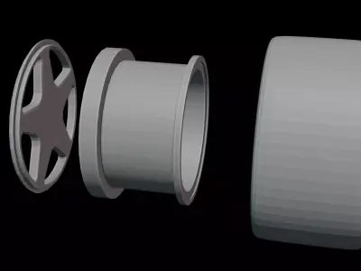 Touring RC Car Sport Rally Wheel 3D print model