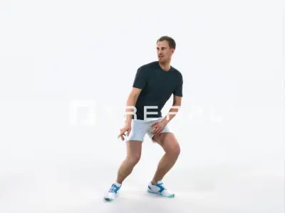 Mistery 08J Football Changing Direction Sports Man Low-poly 3D model