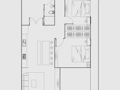 Interior Living And Kitchent Complete File 3D print model
