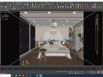 Exquisite Classic Luxury Master Bedroom  Boudoir Scene 3D model