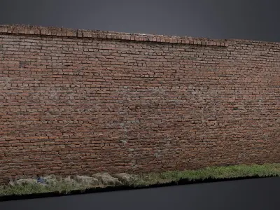 Red Brick Wall 002 3D model