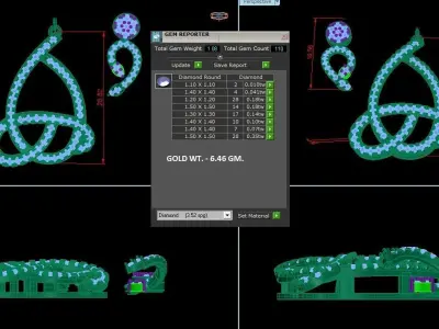 Pendant Earrings combo - 1159 3D print model