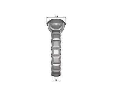 Ring with Round Center Stone and Princess-Cut Side Stones 3D print model