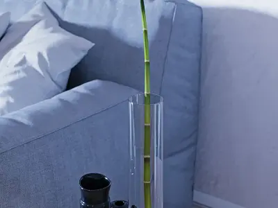 White Living Room Interior scene 3D model