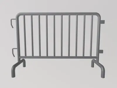 Stylized Low-Poly Metal Crowd Control Barrier  Low-poly 3D model