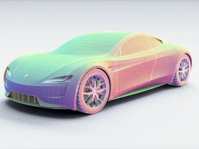 Tesla Roadster 2 Low-poly 3D model