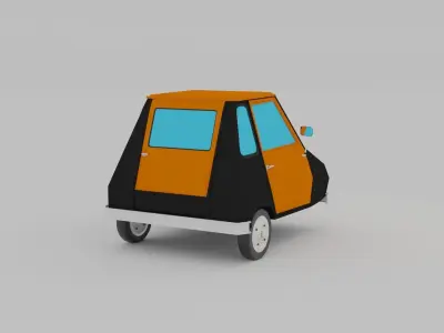 Sukly orange car Low-poly 3D model