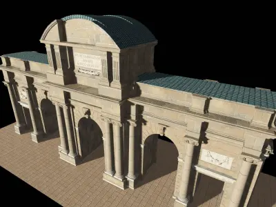 Puerta de Alcala Low-poly 3D model