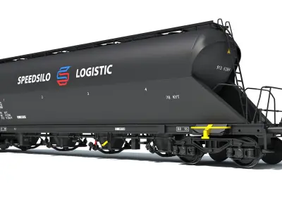 Railroad Silo Tank Train Car 3D model