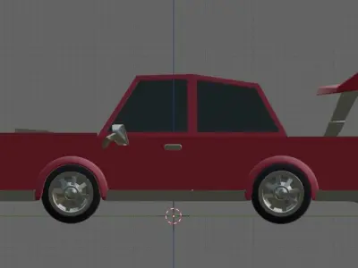 Low-poly Red Old Car Free low-poly 3D model