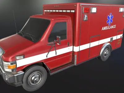 Ambulance  Low-poly 3D model
