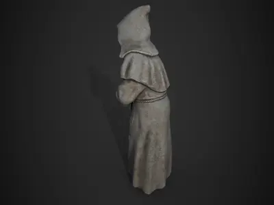 Monk Statue Low-poly 3D model