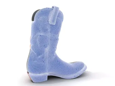 Western Cowboy Boot Model Pack with Decorative Pattern Low-poly 3D model