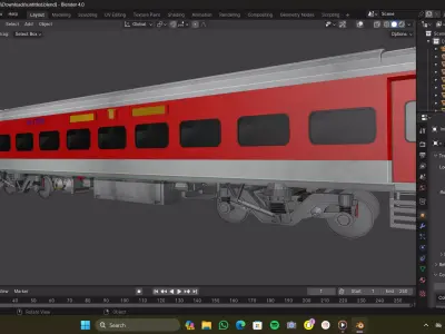 Indian railways LHB 2AC coach  Low-poly 3D model