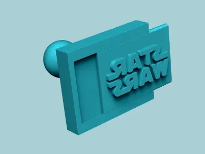 Stamp 97 - Star Wars Logo - Fondant Decoration Maker Toy 3D print model