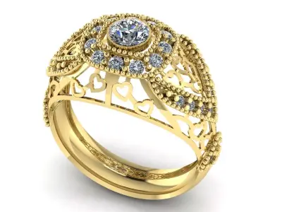 SOLITAIRE WEDDING RING 3D PRINTABLE MODEL  3D print model