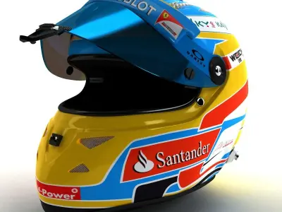 2014 Fernando Alonso Schuberth F1 Helmet Low-poly 3D model