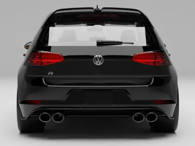 volkswagen-golf-7-5-r-2018 with interior 3D model