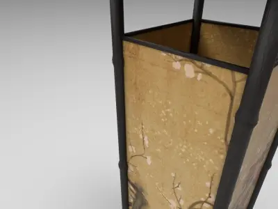 Bamboo lamp Low-poly 3D model