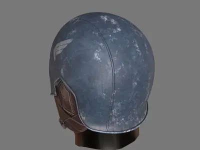 Captain America Helmet Low-poly 3D model