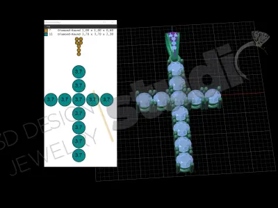 Luxury briliant christian gem cross 3d model 3D print model