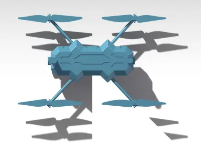 Custom Quadcopter Drone Frame CAD Model  3D print model