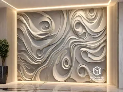 decor set wall panel wall relief mural CNC 52 3D model