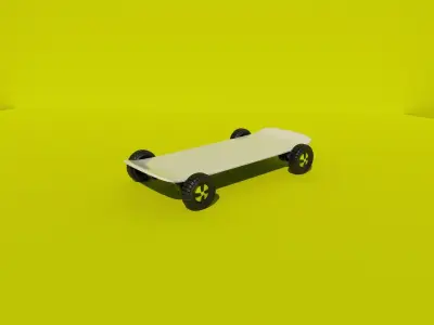 Skateboard with skull and crossbones 3D model
