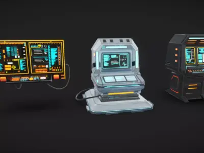 SciFi Terminals 20 Low-poly 3D model