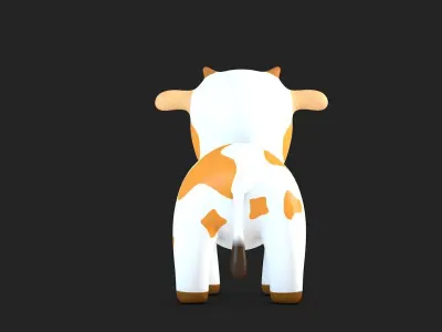 Cute Cow Low-poly 3D model