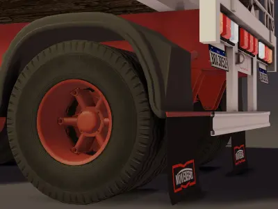 Montenegro Logging trailer Low-poly 3D model