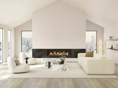 Mid Century interior scene  3D model