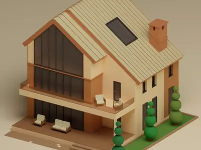 Lopwpoly House 18 Low-poly 3D model