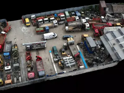 construction-site vehicles machinery terrain scan Low-poly 3D model
