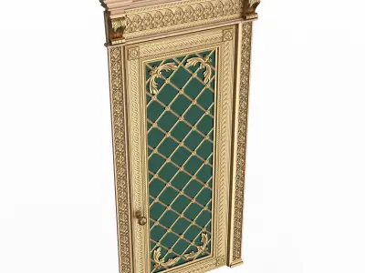 Carved Door Classic 01302 Wood Low-poly 3D model
