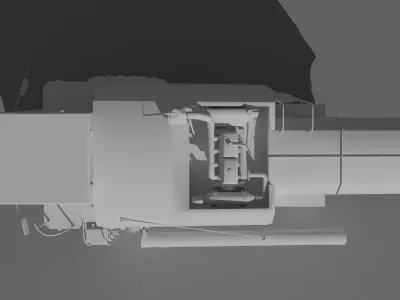 Harvester low poly model combine Low-poly 3D model