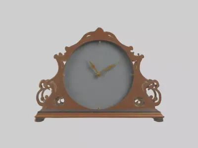 Clock with Picture Frame model Low-poly 3D model