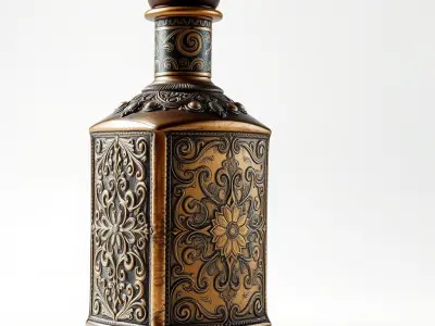 Ornate Decorative Bottle Model Pack Low-poly 3D model