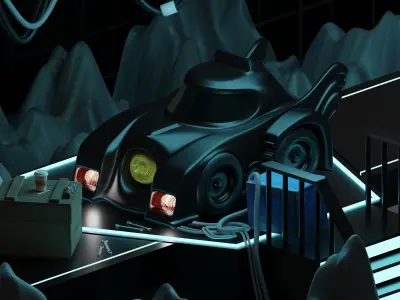 Batmobile - Batman Returns - The Flash -  mini 3D model Low-poly 3D model