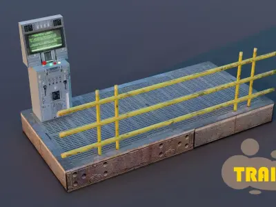 Industrial Lift Platform Free low-poly 3D model