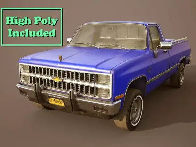 Chevrolet C10 1982 Low-poly 3D model