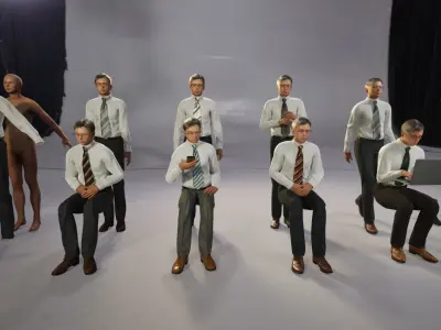 Modular Character - Asian Business Man - MY2 Low-poly 3D model