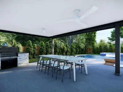 3D Exterior Scene 3D model design garden and landscape 3D Free 3D model